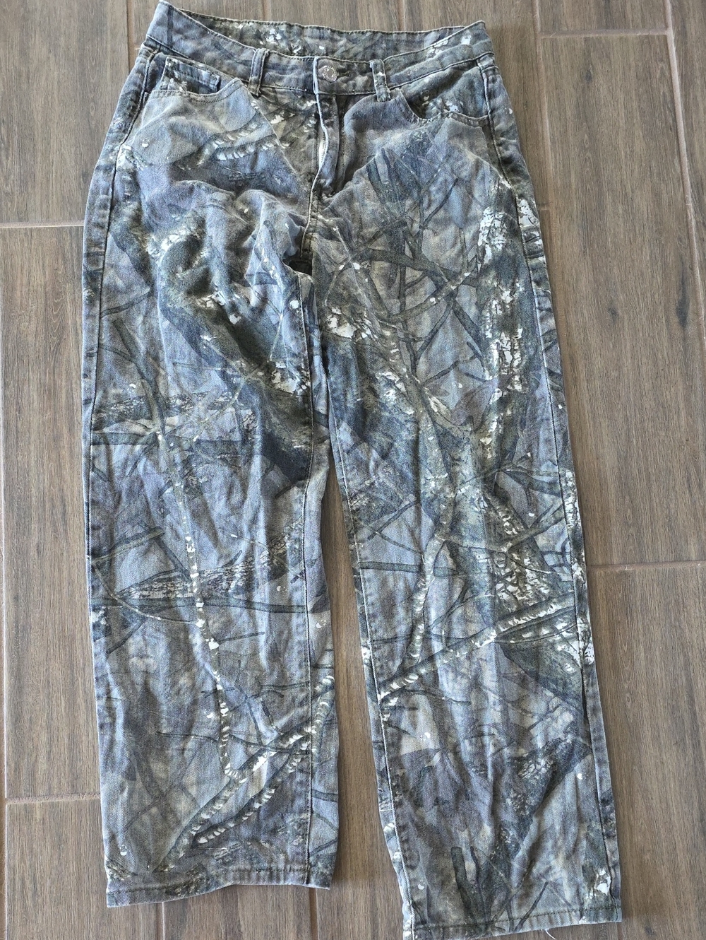 SHEIN Women's Gray Camouflage Jeans